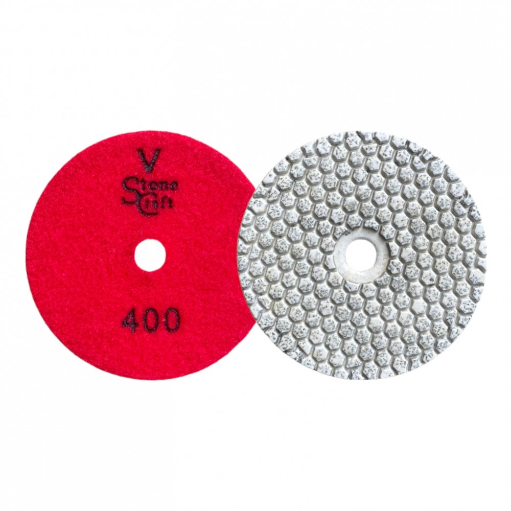 Алмазный гибкий шлифовальный диск (ракушка) StoneCraft на липучке №400, универсальный (d--2284)