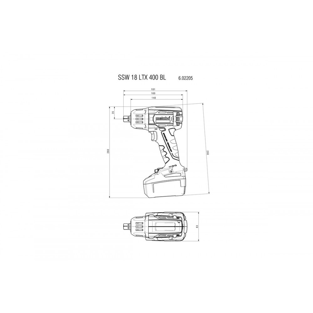 Акумуляторний ударний гайковерт Metabo SSW 18 LTX 400 BL (602205890)