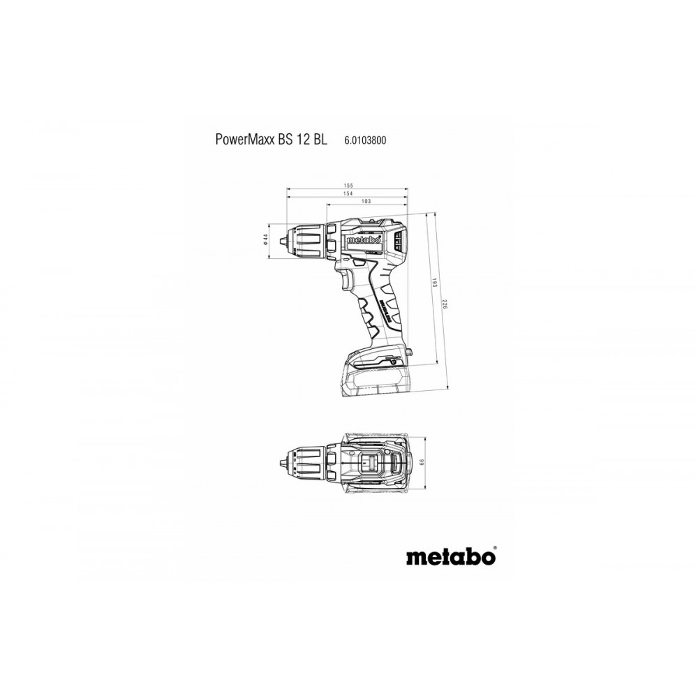 Акумуляторний дриль-шуруповерт Metabo PowerMaxx BS 12 BL (601038890)