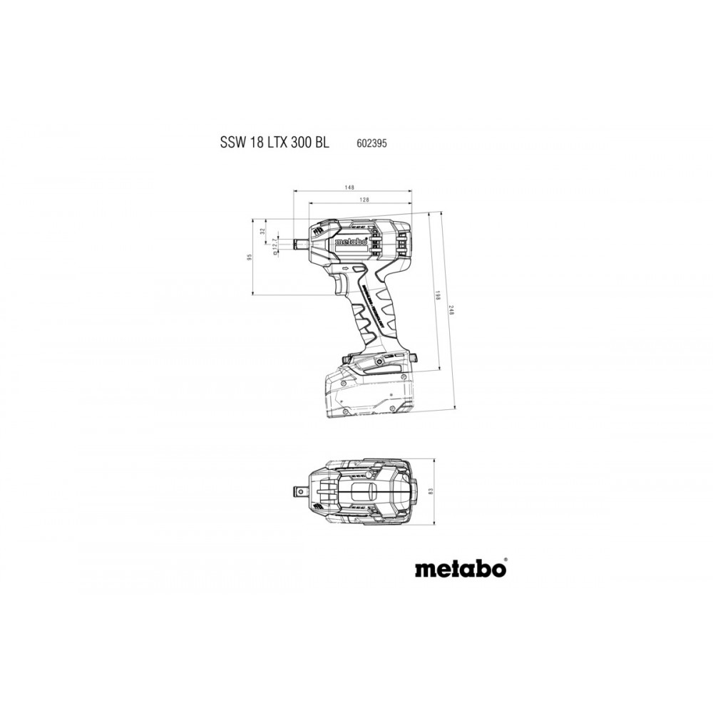 Акумуляторний ударний гайковерт Metabo SSW 18 LTX 300 BL (602395890)