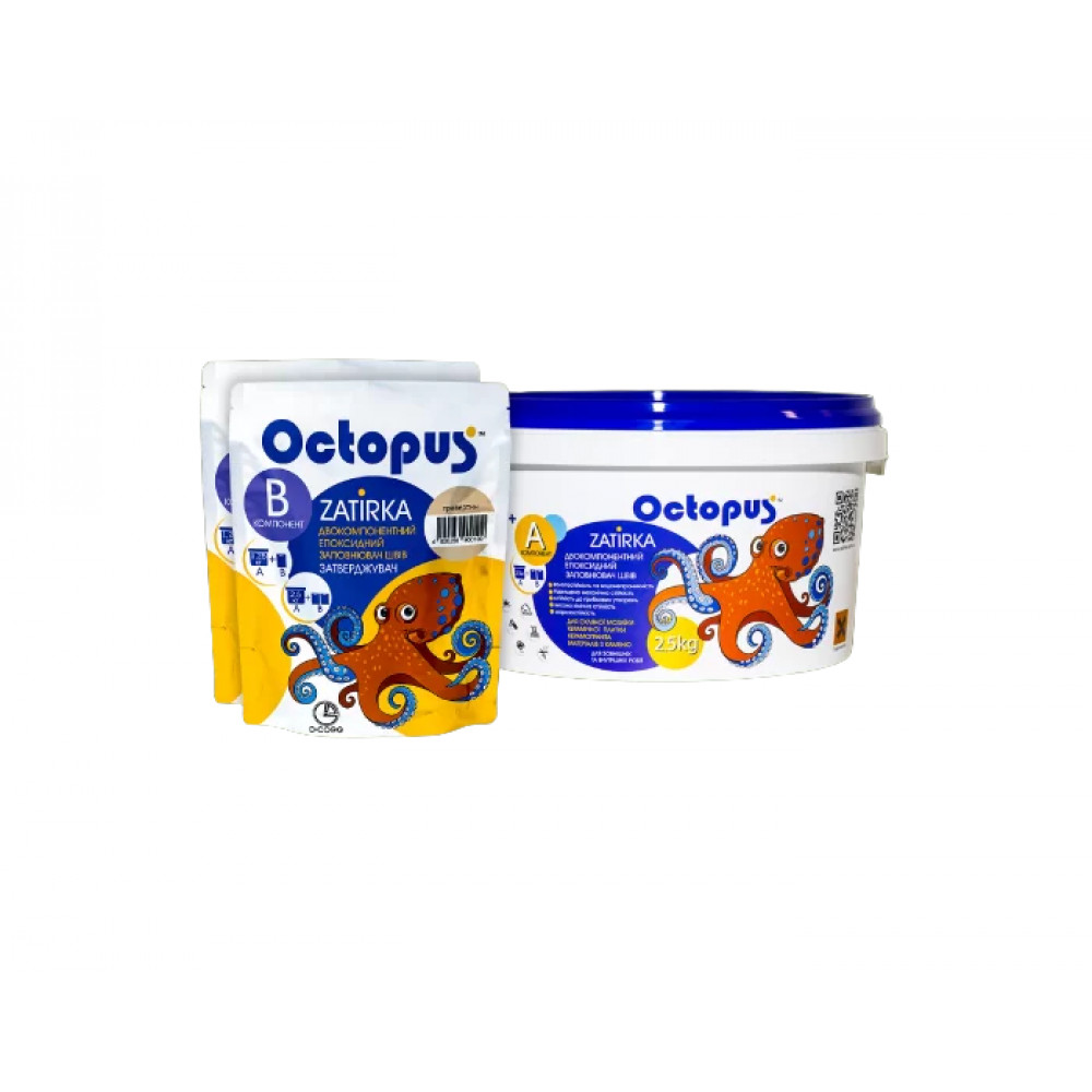 Двухкомпонентная эпоксидная затирка Octopus Zatirka цвет коричнево-персиковый 8221 2,5 кг (8221-2)