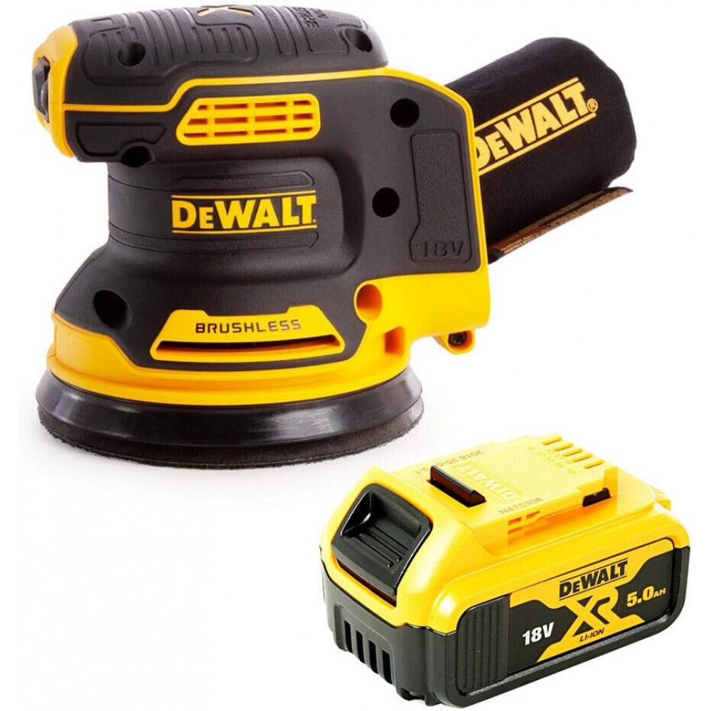 Акумуляторна ексцентрикова шліфувальна машина 125мм DEWALT 20V MAX* Brushless (DCW210)