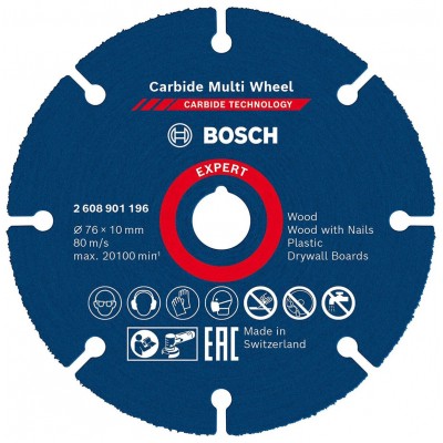 Диск відрізний Bosch Expert Carbide Multi Wheel 76x10 мм (2608901196)