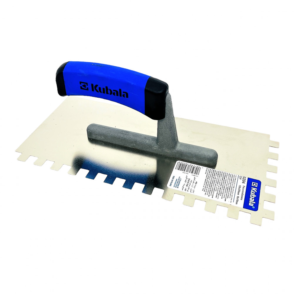 Зубчастий шпатель Kubala зуб 10 мм 130х270 мм із нержавіючої сталі (0204)