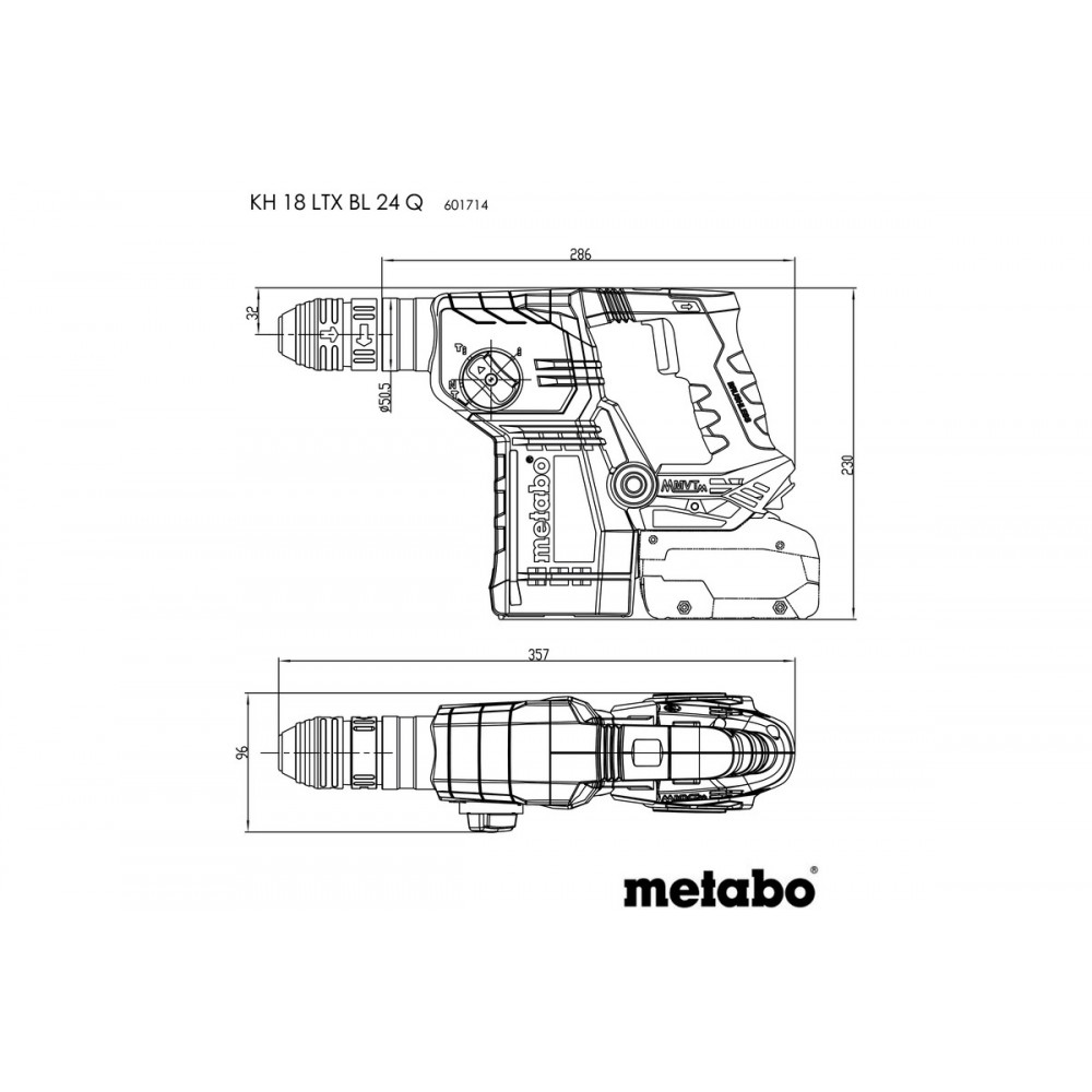 Акумуляторний перфоратор Metabo KH 18 LTX BL 24 Q (601714850)