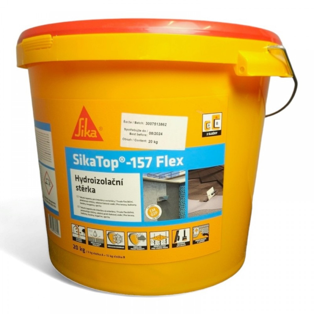 Двокомпонентний еластичний цементний гідроізоляційний розчин Sika SikaTop-157 Flex (AB) 20 кг (655305)