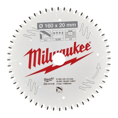 Диск для торцовочной пилы Milwaukee, по алюминию, 190x30x2.4 мм; 54Z, (4932471303)