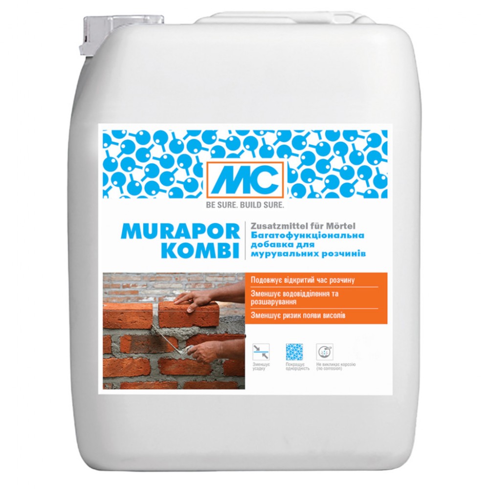 Багатофункціональна добавка для розчинів кладок MC-Bauchemie Murapor Kombi, 1 л. (MC-MK-1)