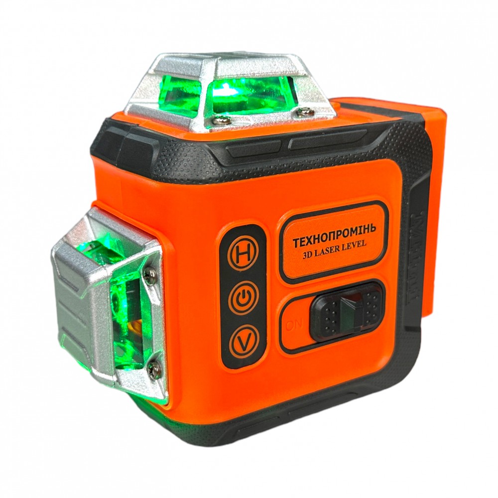 Лазерний рівень 3D ТехнПромінь (зелений промінь), 2 акумулятори (1108203D)