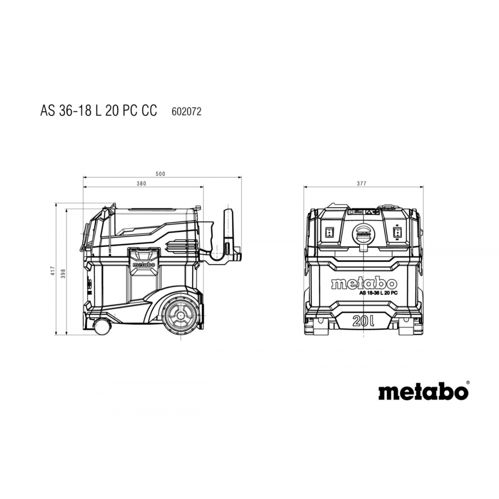 Акумуляторний пилосос Metabo AS 36-18 L 20 PC-CC (602072850)