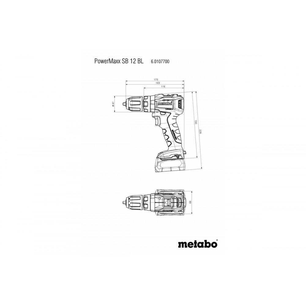 Акумуляторний ударний дриль Metabo PowerMaxx SB 12 BL (601077890)