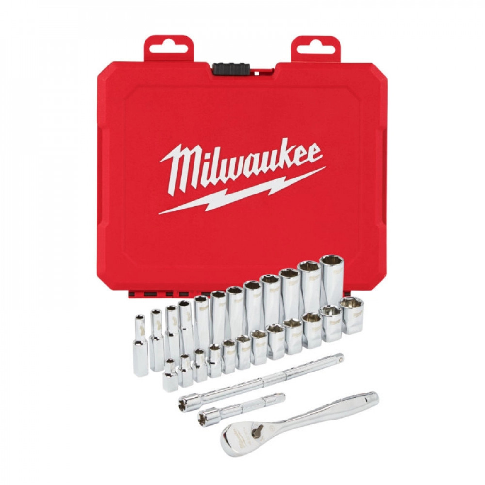 Набір метричних головок з коміром 1/4" MILWAUKEE (28 пр) (4932464943)