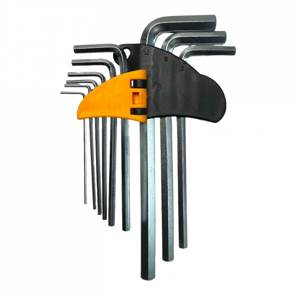 Набор шестигранных ключей DINGQI 9 шт. 1,5–10 мм (длинные) (17121A)