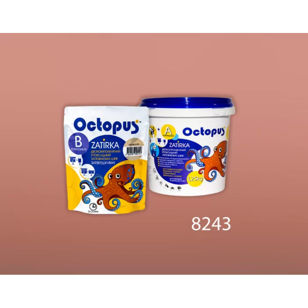 Двокомпонентна епоксидна фуга Octopus Zatirka колір персиковий 8243 1,25 кг (8243-1)