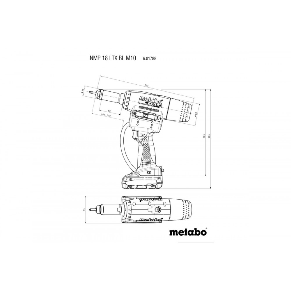 Акумуляторний заклепувальний пістолет Metabo NMP 18 LTX BL M10 (601788800)