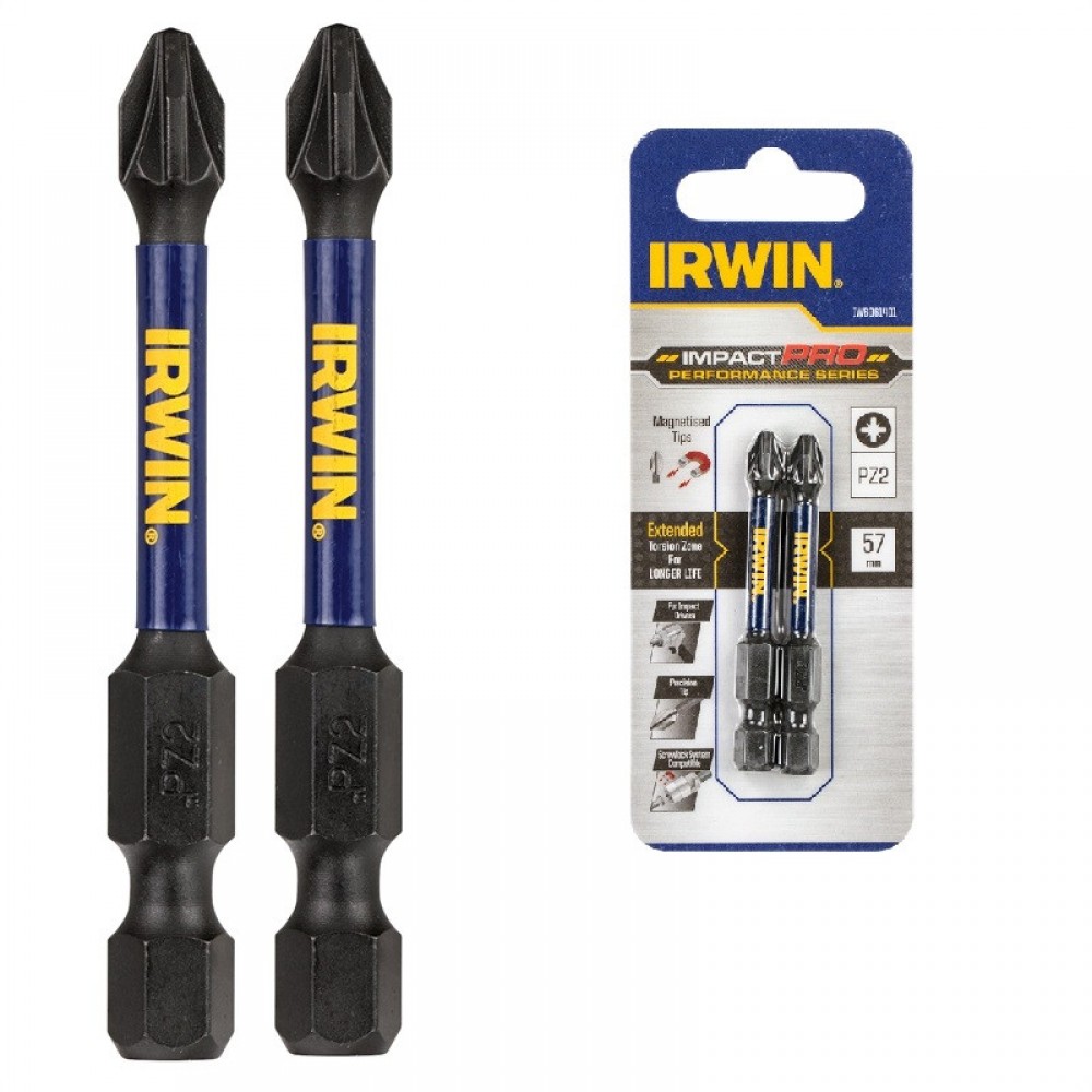 Біта IRWIN IMPACT PRO 1/4" 57мм PZ3, 2 шт (IW6061414)