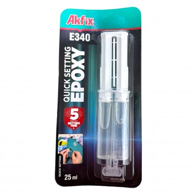 Епоксидний клей у шприці Akfix Е340 універсальний 25 мл (EA012)