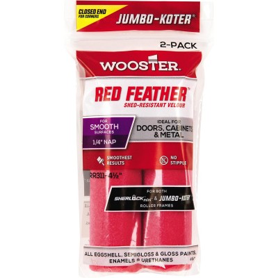 Комплект велюрових міні валиків Wooster Red Feather Jumbo-Koter для тримача SHERLOCK mini. 114мм, 2 шт. ворс 6 мм (RR311-4½)