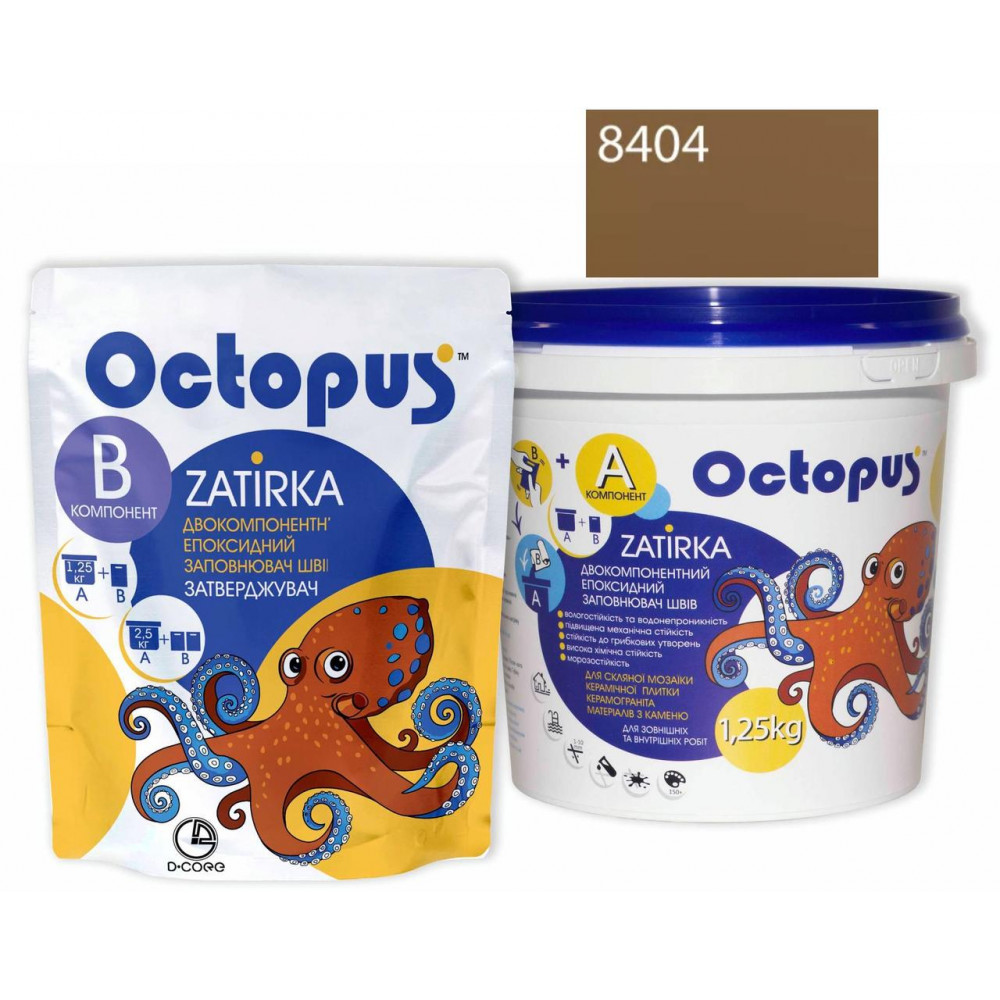 Двухкомпонентная эпоксидная затирка Octopus Zatirka цвет пастельный 8404 1,25 кг (8404-1)
