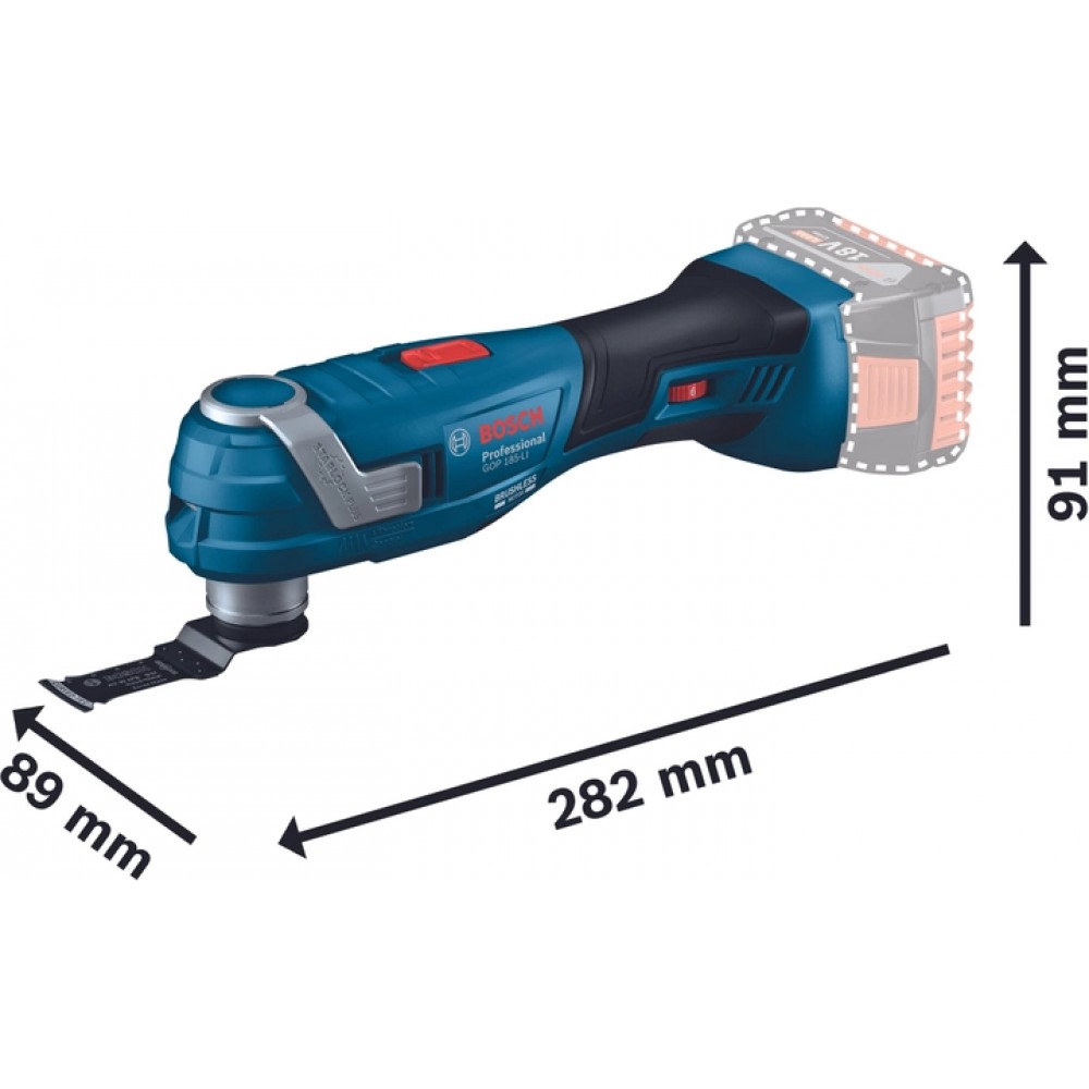 Багатофункціональний інструмент (Мультирізак) Bosch GOP 185-LI Professional, без акб (06018G2020)