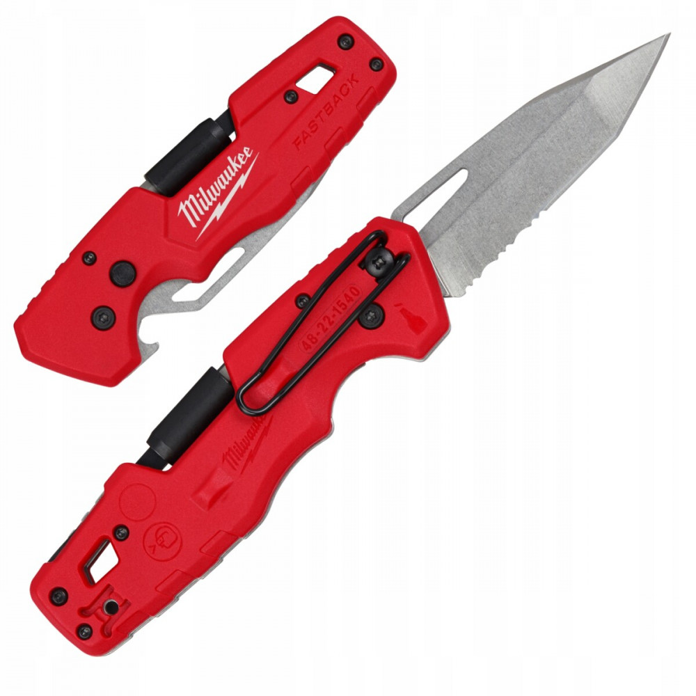 Комплект ніж Milwaukee Fastback + Напульсник-страховка для ручного інструменту Milwaukee (NMFNSR)