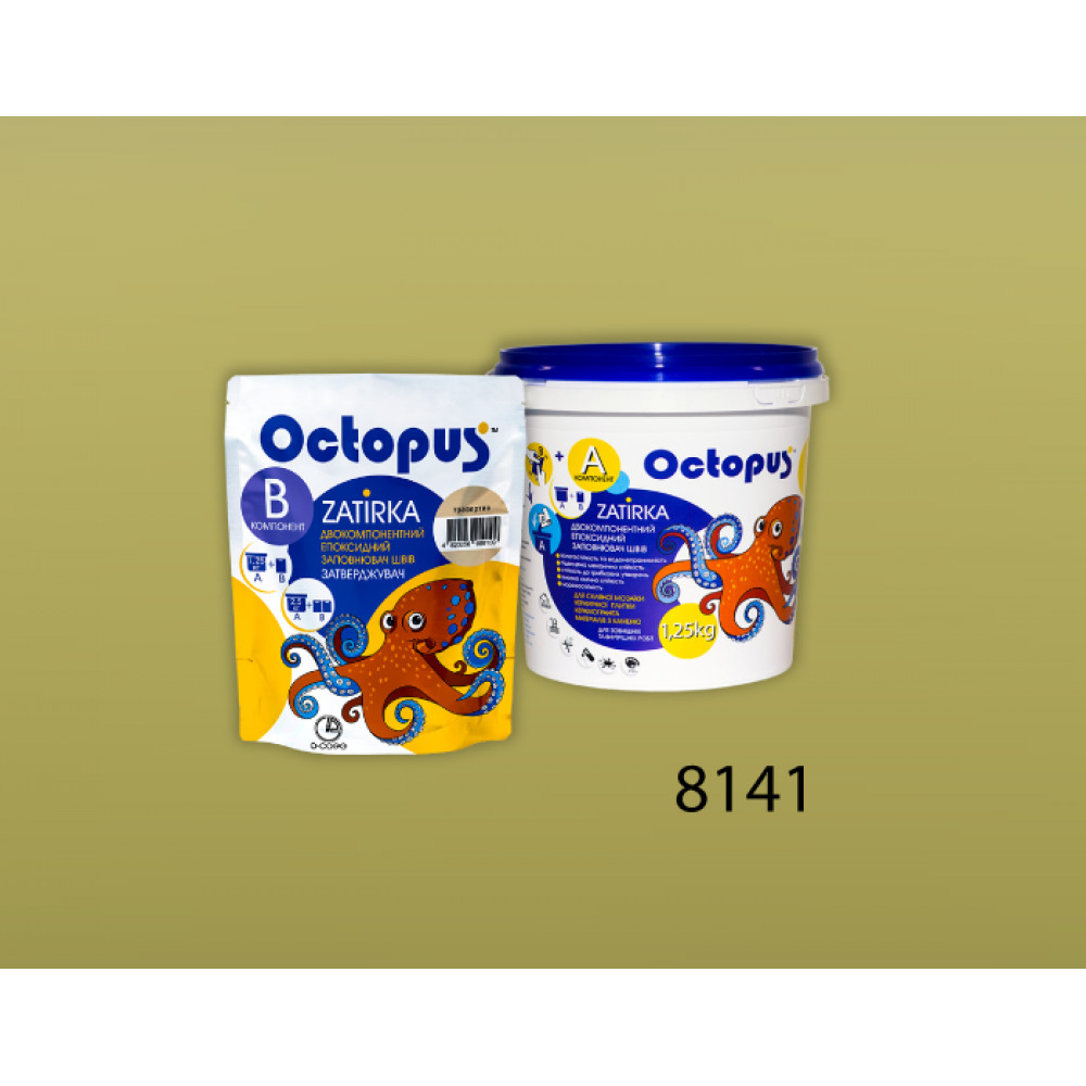 Двокомпонентна епоксидна фуга Octopus Zatirka колір оливковий 8141 1,25 кг (8141-1)