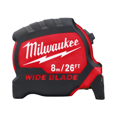 Рулетка метричная MILWAUKEE WIDE BLADE, 8м-26фт (футовая) (4932471818)