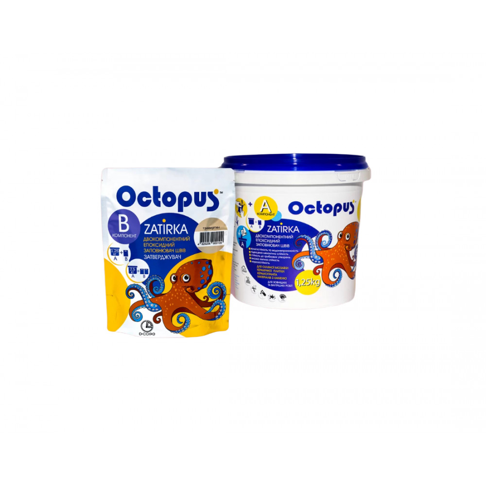 Двокомпонентна епоксидна фуга Octopus Zatirka колір оливковий 8148 1,25 кг (8148-1)
