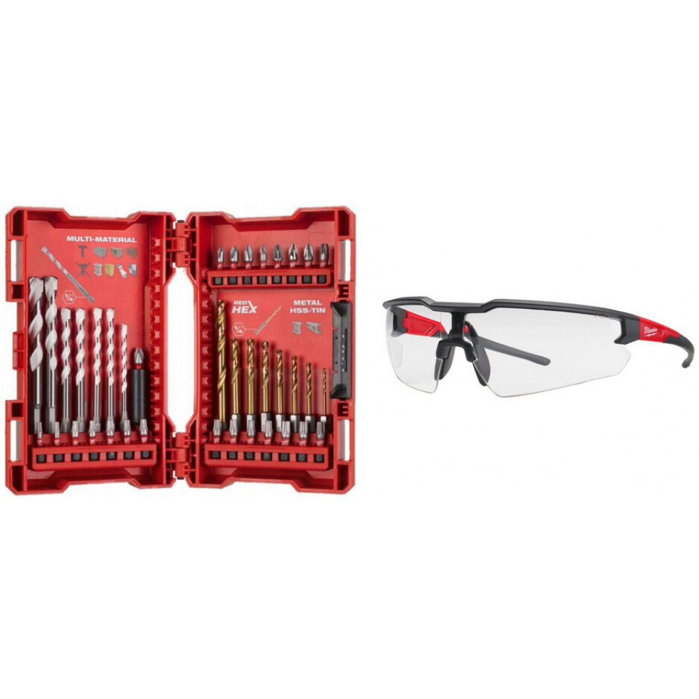 Набор бит Milwaukee SHOCKWAVE (39 предм.) + очки Perfect match deal Shockwave 2B (4932492657)