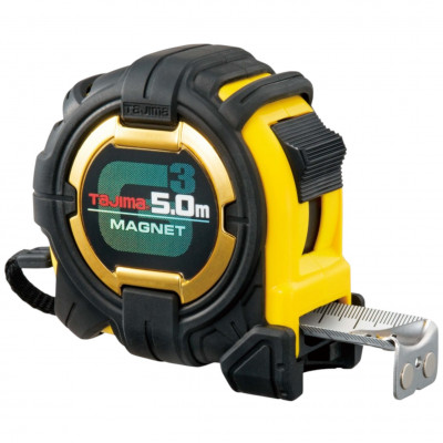 Рулетка строительная ударопрочная, экстра лента, TAJIMA G3 LOCK, 5м x 27мм (G3GLM27-50EB-EUR)