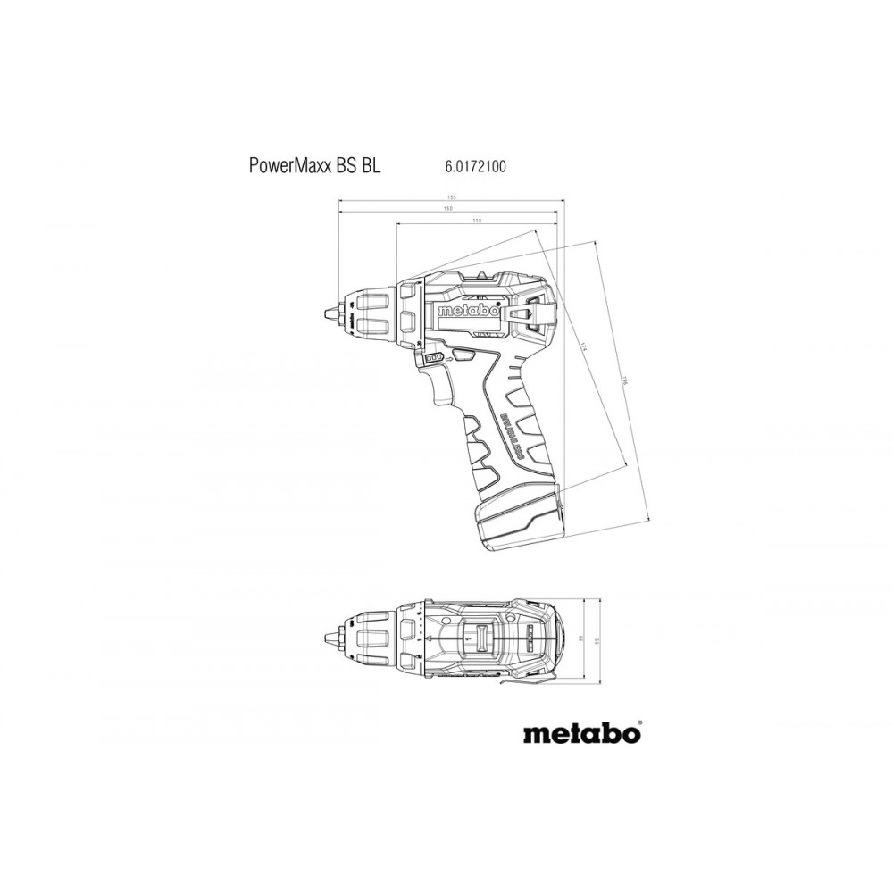 Аккумуляторная дрель-шуруповерт Metabo PowerMaxx BS BL (601721500)