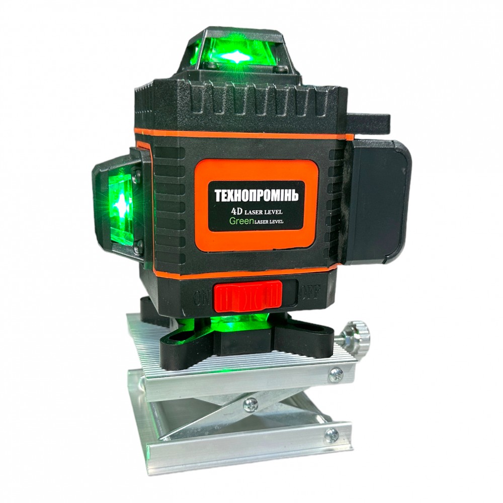 Лазерный уровень 4D ТехнПромінь (зеленый луч), 2 аккумулятора (1108204D)