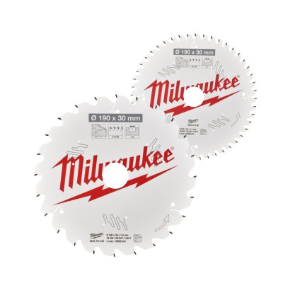 Набір пиляльних дисків MILWAUKEE 190 мм 24T/48T, 2 шт. (4932479574)