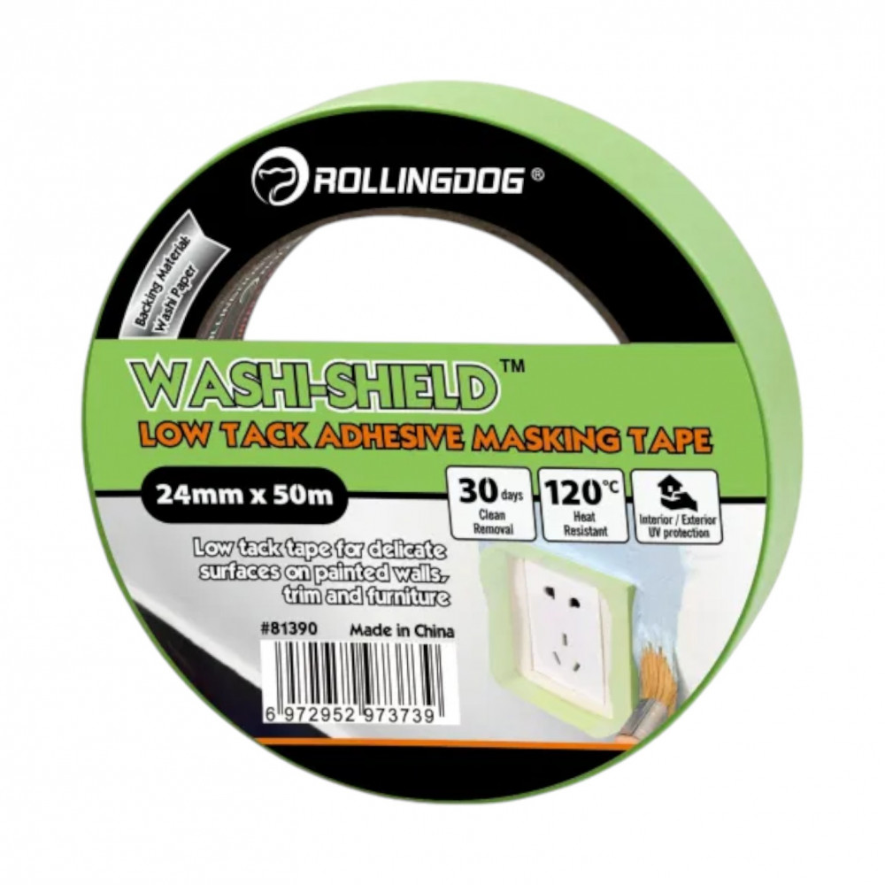 Малярная лента Rollingdog LOW TACK ADHESIVE 24мм x 50м (81390)