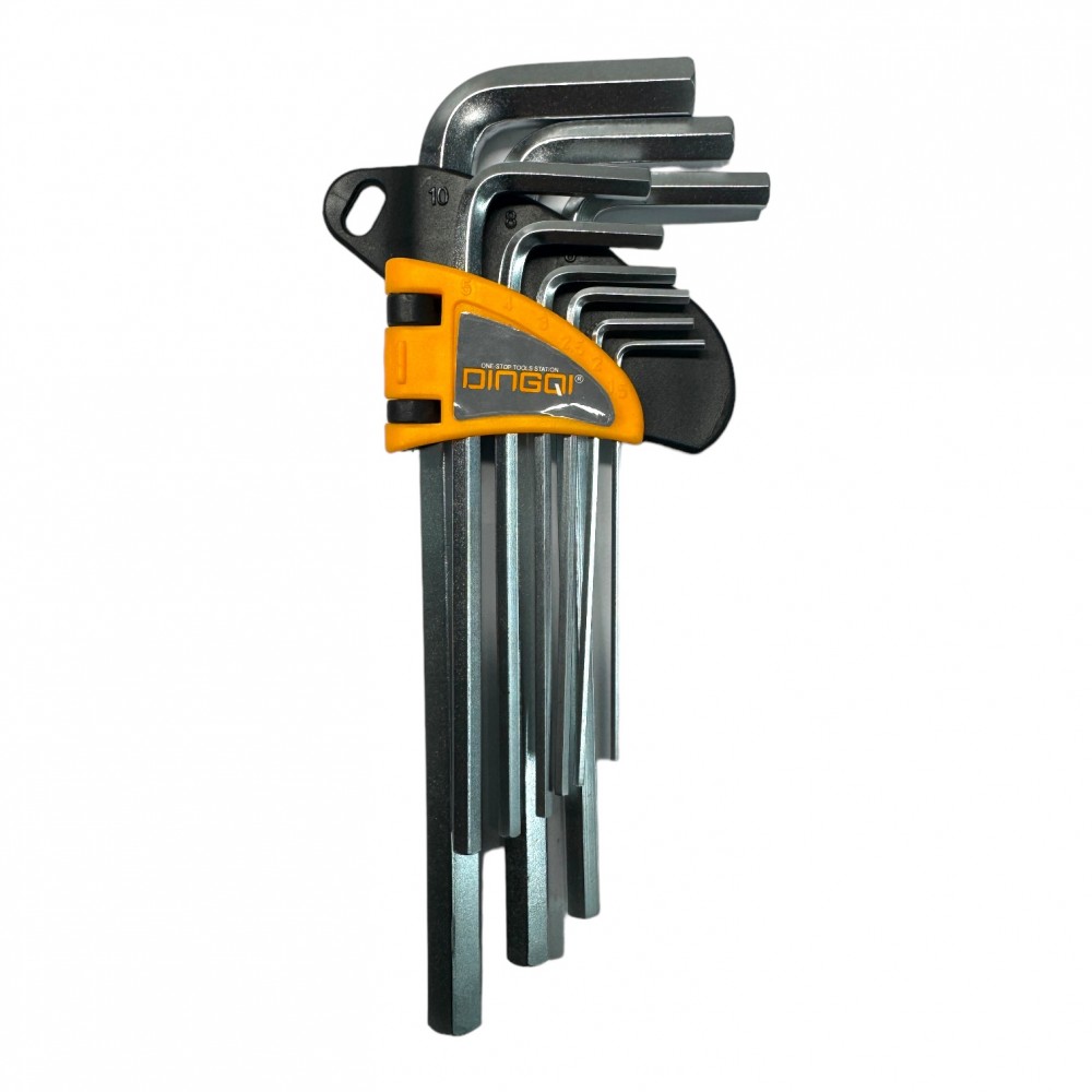 Набор шестигранных ключей DINGQI 9 шт. 1,5–10 мм (длинные) (17121A)