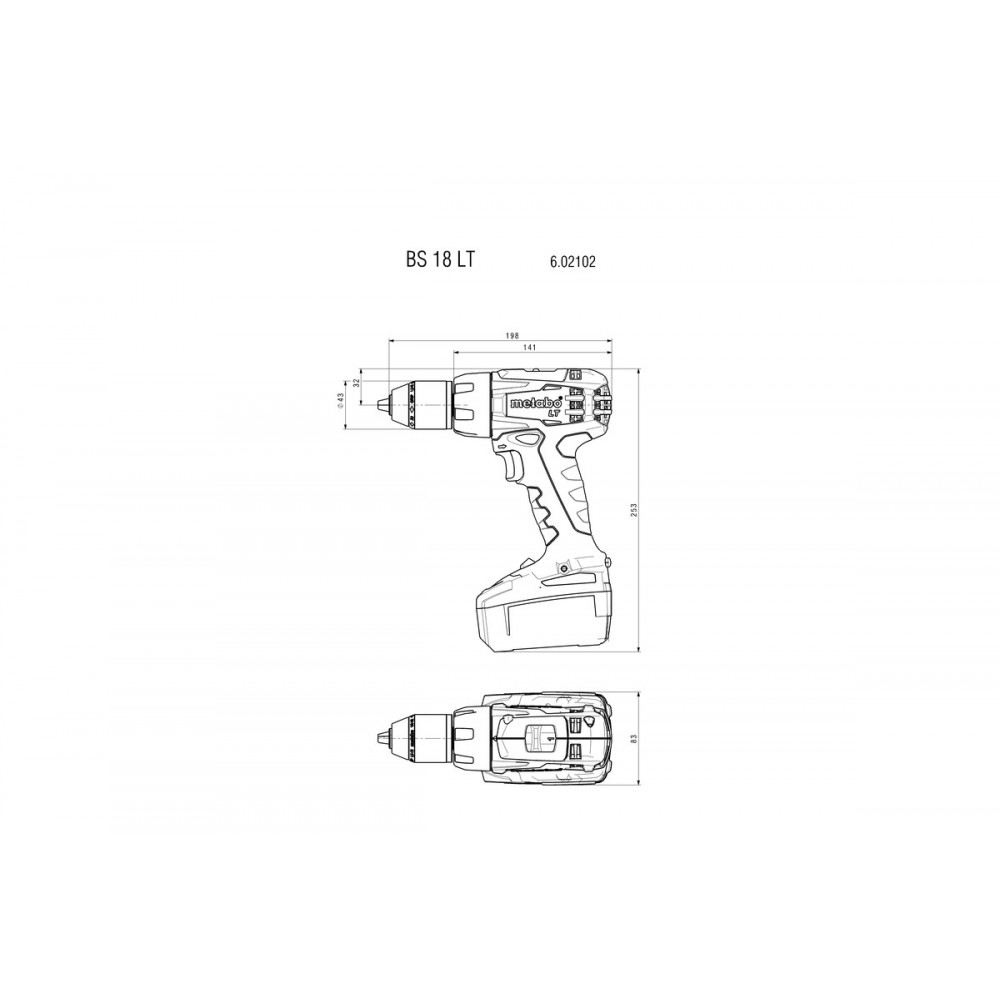 Аккумуляторная дрель-шуруповерт Metabo BS 18 LT (602102500)