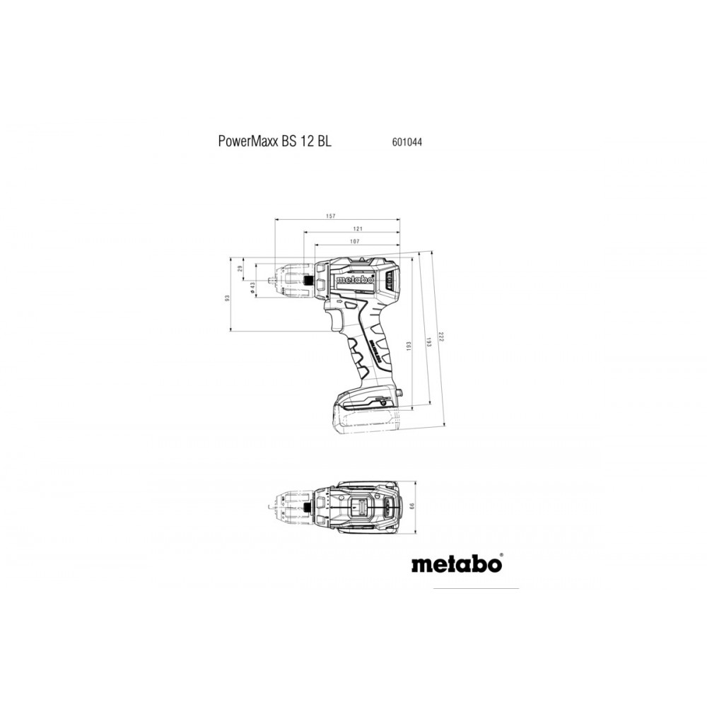 Аккумуляторная дрель-шуруповерт Metabo PowerMaxx BS 12 BL (601044500)