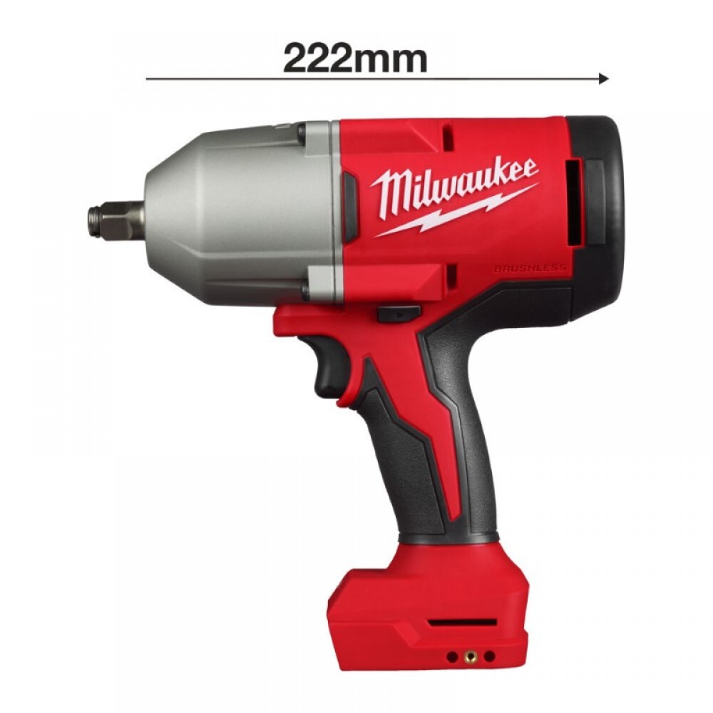 Гайковерт високомоментний MILWAUKEE 1/2" (1627 Нм) з кільцем M18 BLHIWF12-0X (каркас) (4933492787)