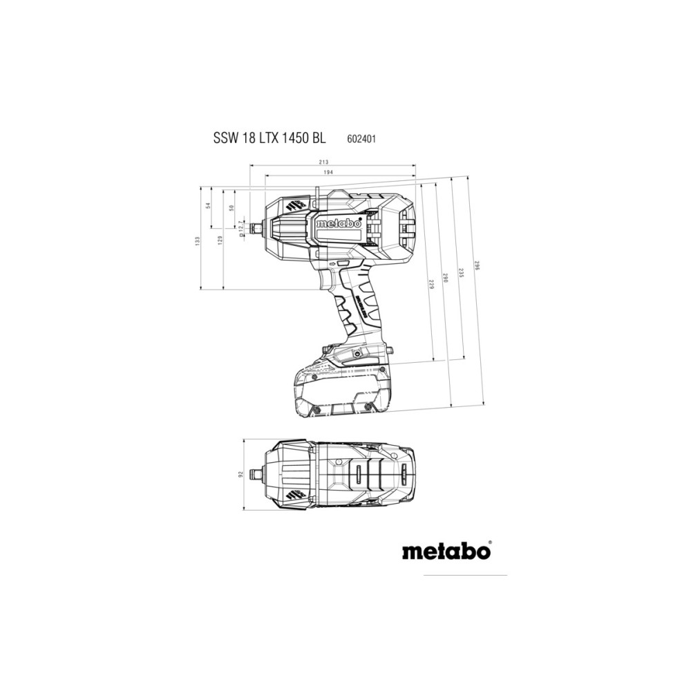 Аккумуляторный ударный гайковерт Metabo SSW 18 LTX 1450 BL (602401660)
