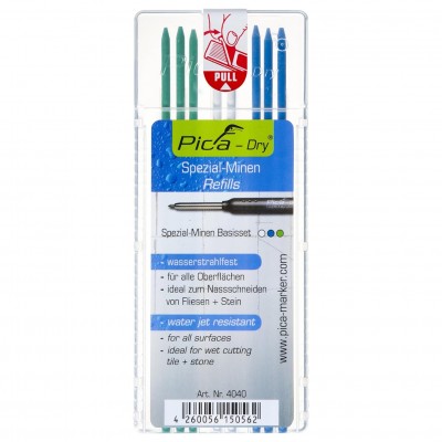 Стрижні запасні PICA, водостійкі, 8шт, кольорові (4040)