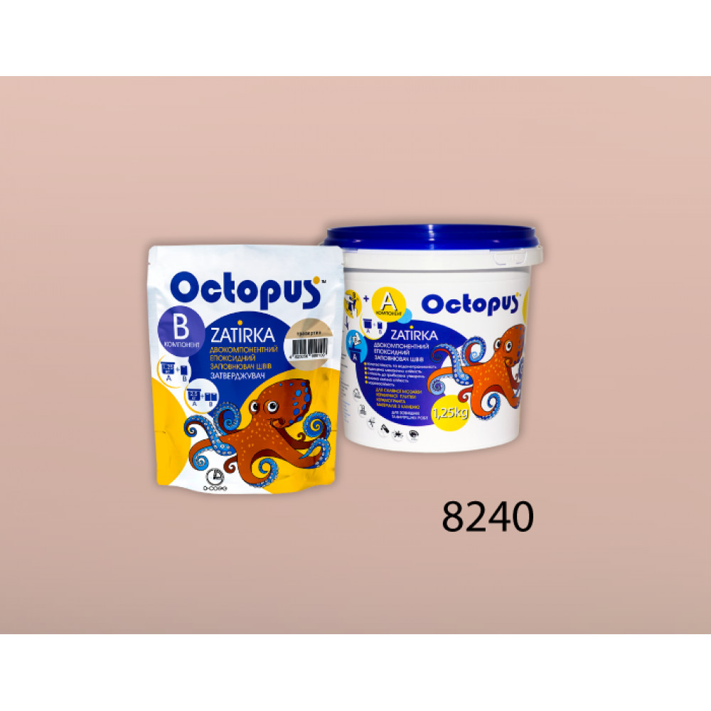 Двокомпонентна епоксидна фуга Octopus Zatirka колір персиковий 8240 1,25 кг (8240-1)