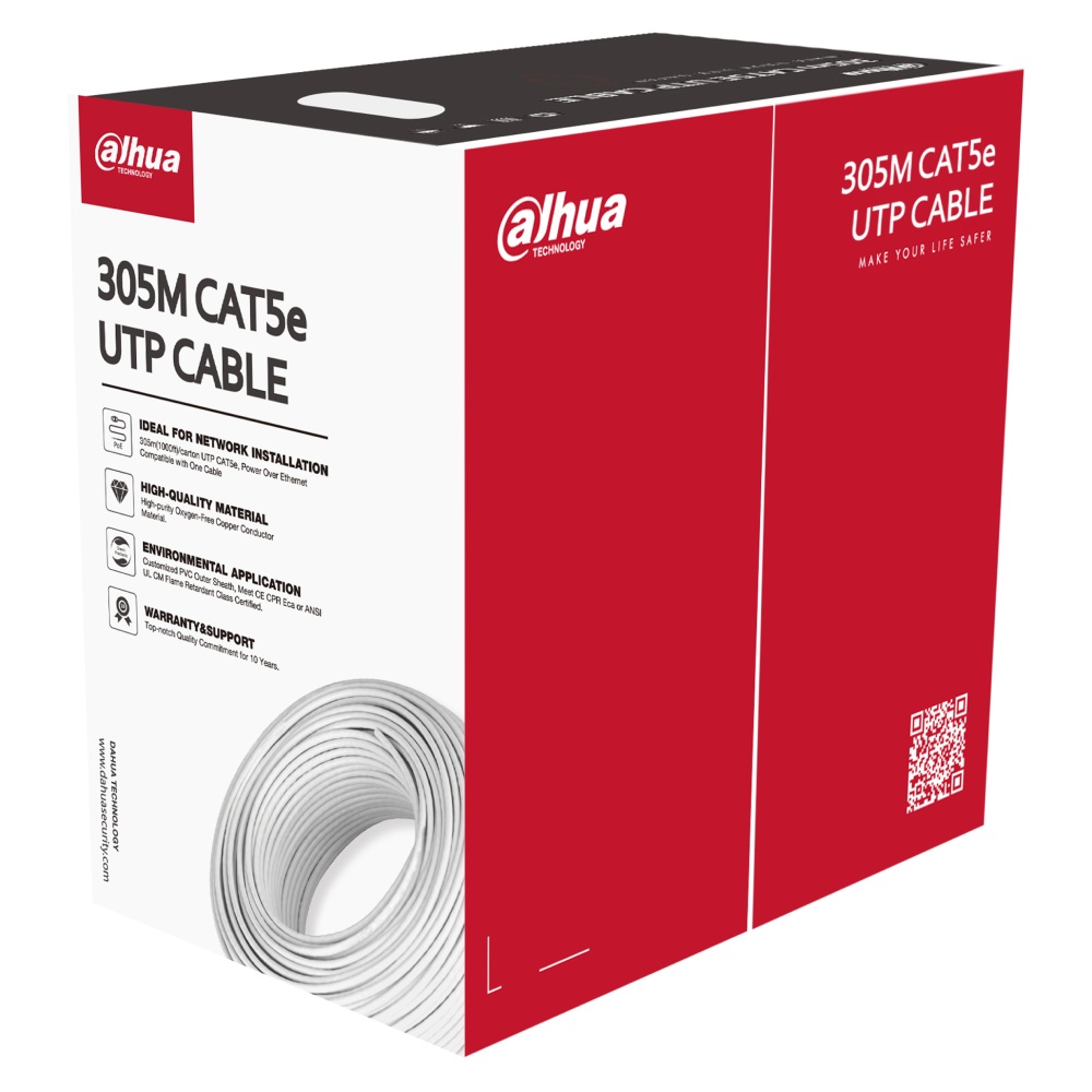 Кабель внутренний UTP CAT5e 305 м (0.5 мм) Dahua DH-PFM920I-5EU-U