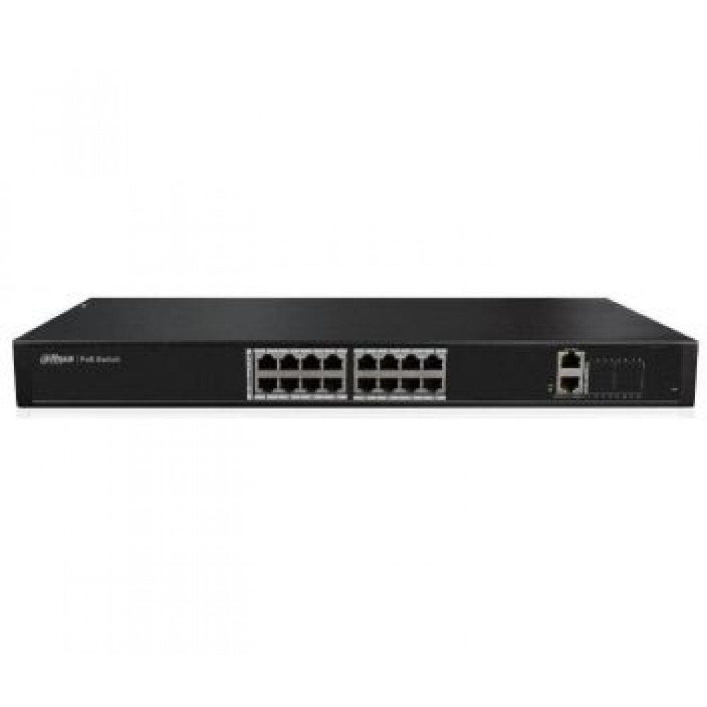 16-портовый управляемый POE коммутатор Dahua PFS4018-16P-250