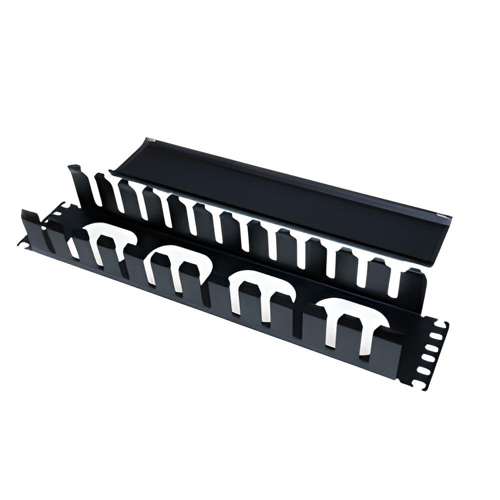 Кабельный организатор CMS 2U металлический перфорированный с крышкой (UA-CMS-CM-08BK), черный