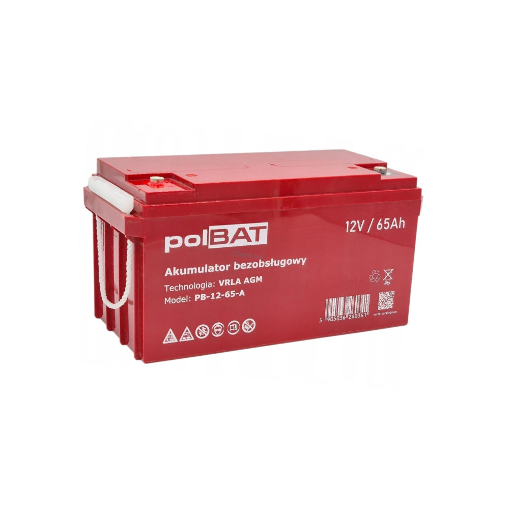 Акумуляторна батарея polBAT PB-12-65-A (12V 65Ah) AGM