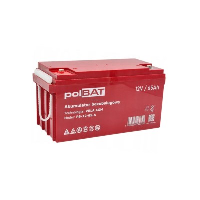 Аккумуляторная батарея polBAT PB-12-65-A (12V 65Ah) AGM 