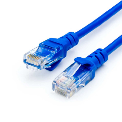 Патч-корд литой Atcom, UTP, RJ45, Cat.5e, 24AWG, CCA, 7.5м, синий