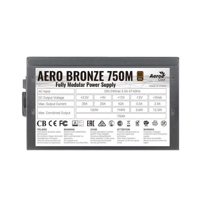 Блок живлення AeroCool Aero Bronze 750M Fully Modular (ACPB-AR75AEC.1M) 750W