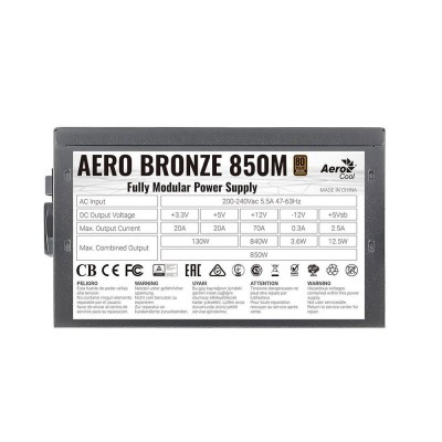Блок питания AeroCool Aero Bronze 850M Fully Modular (ACPB-AR85AEC.1M) 850W