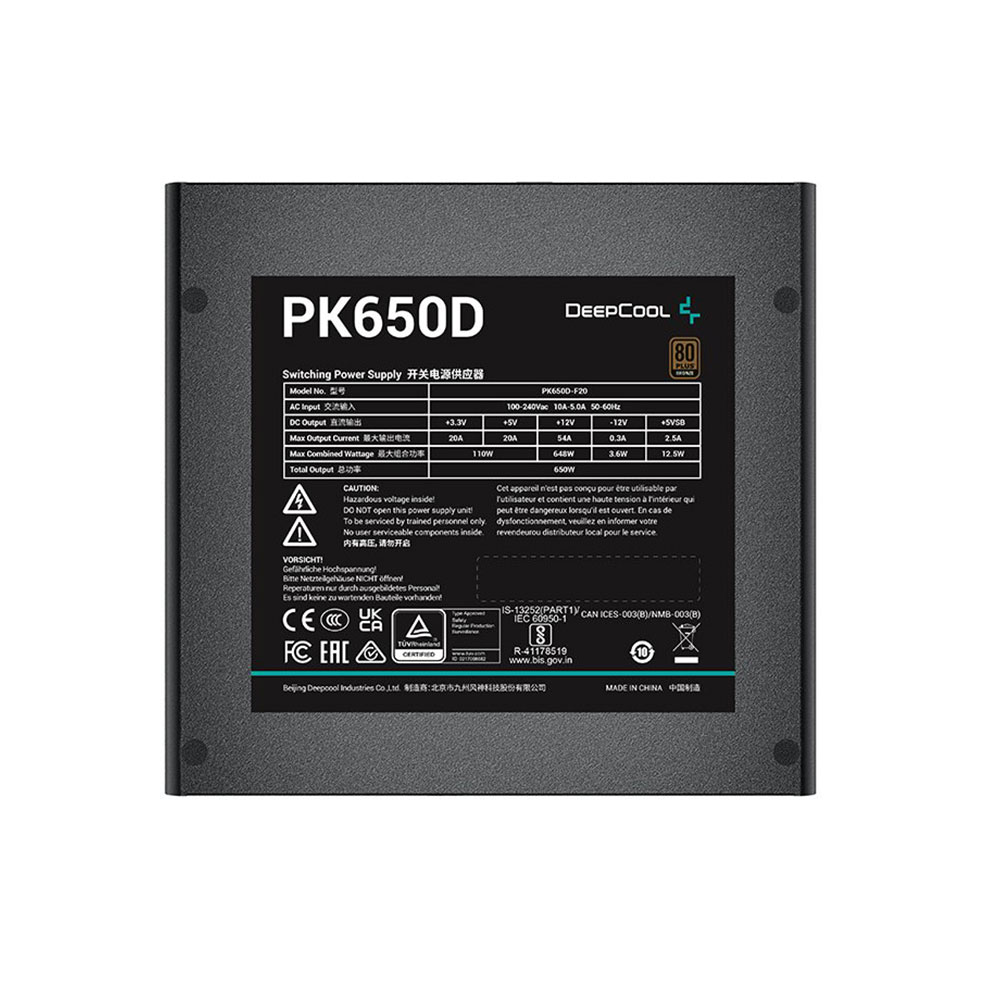 Блок живлення DeepCool PK650D (R-PK650D-FA0B-EU) 650W